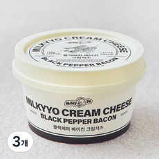 밀키요 블랙페퍼 베이컨 크림치즈, 100g, 3개, 1개입