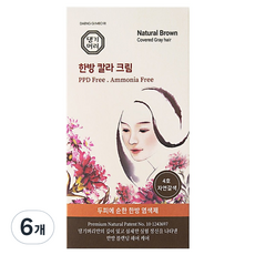 DAENG GI MEO RI 漢方染髮劑, 6個, 4號 自然棕色