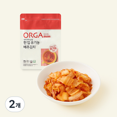올가 유기가공식품 인증 한 입 배추김치, 300g, 2개