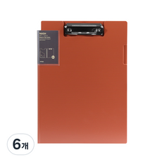 히키스 A4 커버형 클립파일판 레포트, 레드, 6개