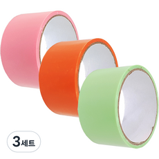 아가플러스 롤링 쫀득말랑볼 테이프 무광 4.8cm x 10m 3종 세트, 분홍, 보라, 주황, 3세트