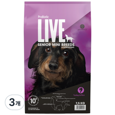 프로바이오틱라이브 강아지 기능성 사료, 시니어, 2kg, 3개