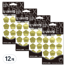 쁘띠팬시 장식용스티커 20-505 꽃라인 상스티커, 6개입, 12개