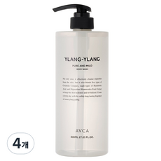 아브카 퓨어 앤 마일드 바디워시 일랑일랑, 800ml, 4개