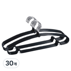 Back to Basics 防滑全方位鋼製衣架, 黑色, 30個