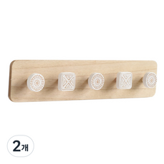 JH컴퍼니 소프트 원목 벽 옷걸이 후크5p, 혼합색상, 2개
