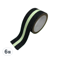 CLEAN 克林 防滑磨砂膠帶 黑色夜光 防油防水超止滑 耐熱超好用, 200 x 5cm, 6個