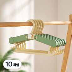 센스이따 크기 조절가능 아동복 옷걸이, 01 그린, 10개