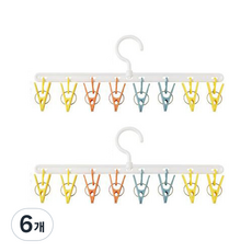 彩色夾式帽架, 白色, 6個