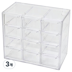 KEYMING 拋棄式隱形眼鏡收納盒 12格, 3個, 透明