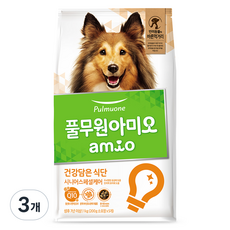 풀무원아미오 강아지 건강담은 식단 기능성 사료, 시니어, 1kg, 3개