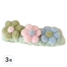 난리시스터즈 꽃모양 세안밴드, 3개, 녹색