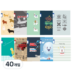 영아트 초등노트 3-6무제 남아용 20매, 랜덤 발송, 40개입