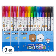 아이비스 12색 사인펜 1234, CR 블루(12344), 9개