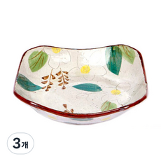 그린코리아 신목련 팔각쿠프 접시 155 x 155 x 32 mm, 혼합 색상, 3개