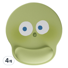 허니버블 깜찍 이모티콘 손목보호 마우스패드, 그린, 4개