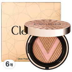 Cledbel Glow Power Lift V 氣墊粉餅 玫瑰金 13g, 23號 自然金米色, 6個