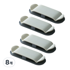 Green Living 科肯 黏貼式理線夾, 8個, 灰色