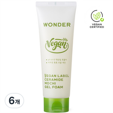 토니모리 원더 라벨 세라마이드 모찌 약산성 젤 폼클렌져, 6개, 180g