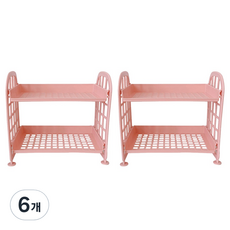 닌샵 큐트 미니 접이식 다용도 선반, 핑크, 6개