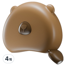 동아피엠에스 자석고정 곰돌이 줄자 브라운, 4개, 150cm