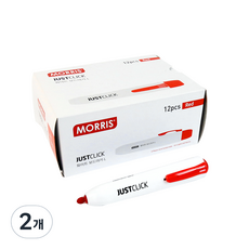 Justclick Morris 白板筆 L 12入, 紅色, 2個