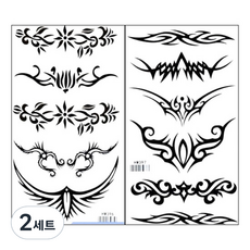 PARTY COSTUME 中型紋身貼紙 HM396HM397, 單一顏色, 2套