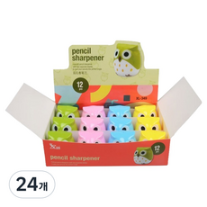 차밍 부엉이 캐릭터 연필깎이, 랜덤발송, 24개