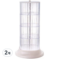 EVER HOUSE 多用途4層旋轉塔型飾品收納託盤, 白色, 2個