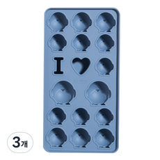 Kitchen Factory 粉彩矽膠企鵝製冰盒, 3個, 深藍色