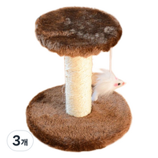 데이소이 고양이 긁기 좋은 미니 스크래쳐, 브라운, 3개
