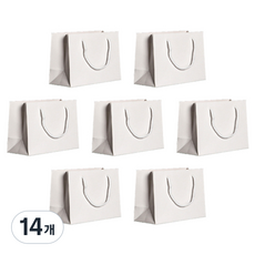 언더보스 무지 쇼핑백 가로형 12 x 15 x 6 cm, 흰색, 14개