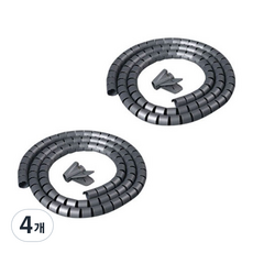 natureahn 電線整理拉鍊式線槽 灰色 10mm, 4個