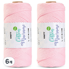 니뜨 뉴 코튼 마크라메실 150g, 6개, 12베이비핑크