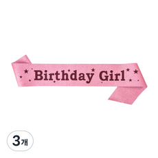 생일 주인공 어깨띠 파티소품 Birthday Girl, 3개