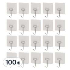 하비티 무타공 부착형 후크, 혼합색상, 100개