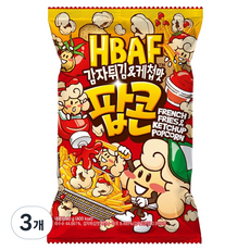 바프 감자튀김 앤 케첩맛 팝콘, 80g, 3개