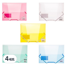 ECO Chungwoon 透明X型束帶文件夾 A4 5入, 混合顏色, 4套