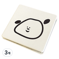 Meumyu 可愛角色便攜式折疊迷你鏡, 微笑小狗, 3個