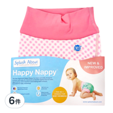 Splash About 全新3D游泳尿布褲，高密度雙向彈性布，防漏設計，UPF 50+防曬, 大型(L), 6件