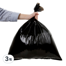 담다비닐 쓰레기 비닐봉투 검정 100p, 60L, 3개