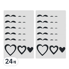 데이소이 다양한 모양 미끄럼 방지 스티커, 05 하트 블랙, 24개