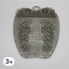 디마닉 풋브러쉬 욕실 발 매트 330g, 그레이, 3개, 1개입