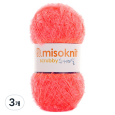 미소털실 펄 수세미실 80g, 25프렌치핑크, 3개