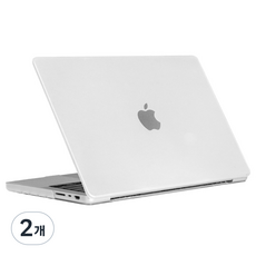오펜트 맥북 프로 14 M5 M4 M3 M2 M1 호환 매트 클리어 하드케이스, 반투명, 2개