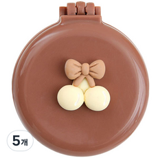 Rosae 馬卡龍小熊與兔子氣墊鏡梳, 櫻桃棕色, 5個