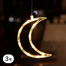 21C Trend 聖誕燈泡 聖誕節 窗戶玻璃 吸盤式掛飾燈串, 月亮, 3個