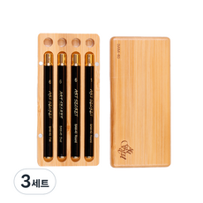 Art Secret 藝術家的秘密 竹子盒+水彩畫筆 4種組 BAM-40, 3組, ROUND(6號、1號)、OVAL(6號)、FLAT(6號)