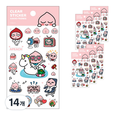 아이콘스 카카오프렌즈 투명스티커, 어피치, 14개