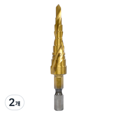 이엑스파워 헤리컬스텝드릴 2날 육각 SUS TIN ESS-2, 2개